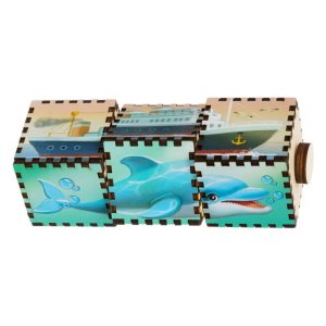 Дерев'яні кубики "Водний світ" Ubumblebees обертаються