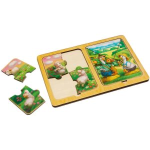 Alternative view of Дерев'яний пазл-вкладиш "Вівці та гуси" Ubumblebees в рамці