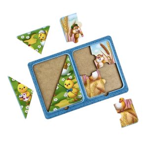 Alternative view of Дерев'яний пазл-вкладиш "Хом'яки та курчата" Ubumblebees в рамці
