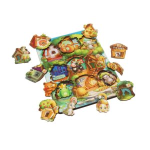 Дерев'яний пазл-вкладиш "Де чий будиночок на дереві?" Ubumblebees тришаровий