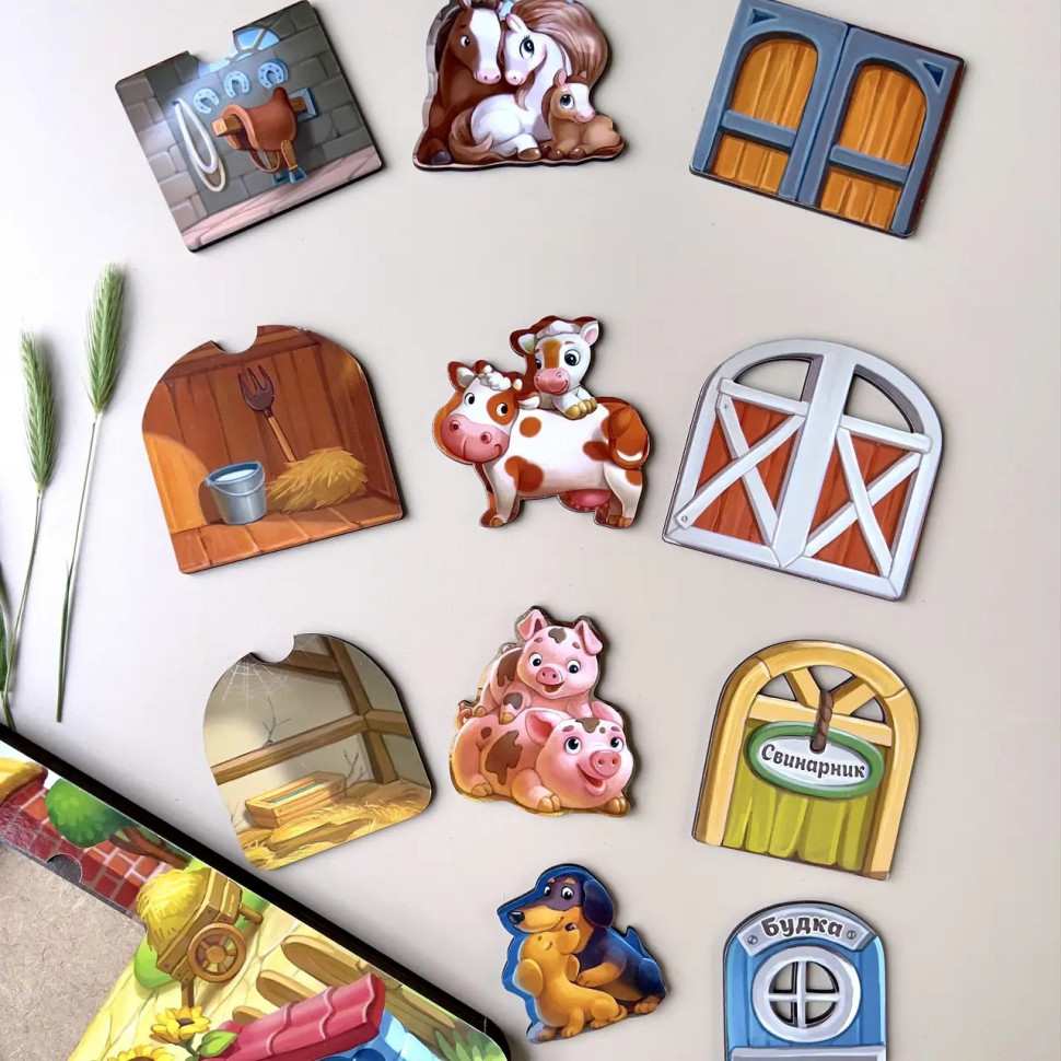 Дерев'яний пазл-вкладиш "Ферма" Ubumblebees тришаровий Дерев'яний пазл-вкладиш "Ферма" Ubumblebees тришаровий - Зображення 5