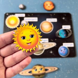 Alternative view of Дерев'яна розвиваюча дошка "Космос" Ubumblebees планети на липучках