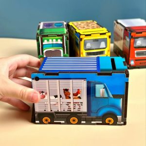 Alternative view of Дерев'яна настільна гра "Автопарк" Ubumblebees сортер-комодик