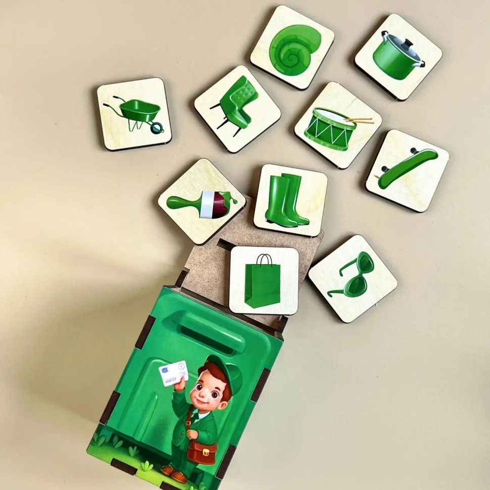 Дерев'яна настільна гра "Веселий листоноша" Ubumblebees сортер-комодик Деревянная настольная игра «Веселый почтальон» Ubumblebees сортер-комодик — изображение 8