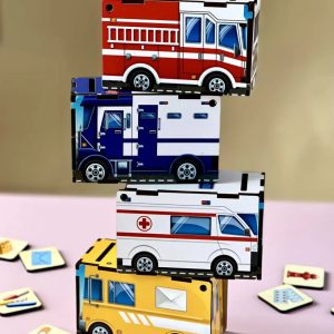 Alternative view of Дерев'яна настільна гра "Службовий транспорт" Ubumblebees сортер-комодик