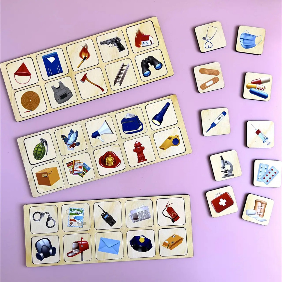 Дерев'яна настільна гра "Службовий транспорт" Ubumblebees сортер-комодик Деревянная настольная игра «Служебный транспорт» Ubumblebees сортер-комодик — изображение 6