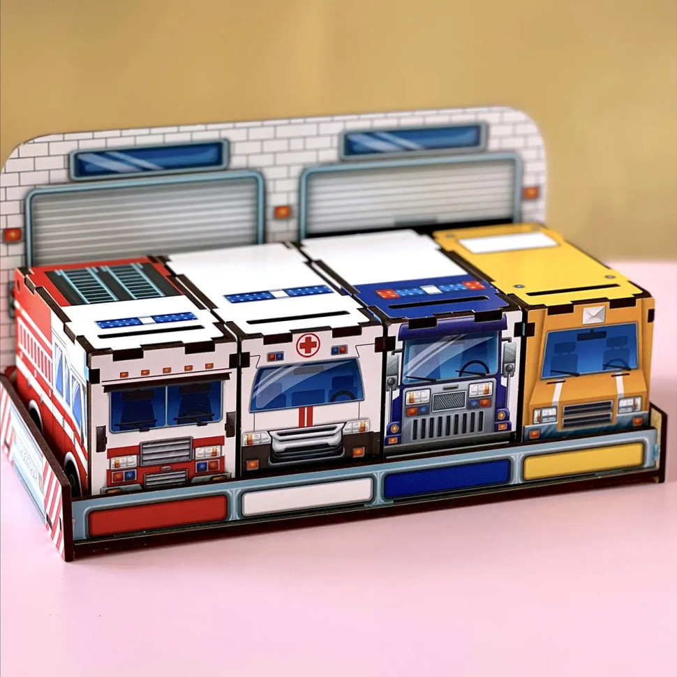 Дерев'яна настільна гра "Службовий транспорт" Ubumblebees сортер-комодик Деревянная настольная игра «Служебный транспорт» Ubumblebees сортер-комодик — изображение 7