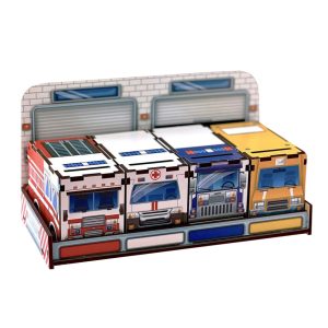 Дерев'яна настільна гра "Службовий транспорт" Ubumblebees сортер-комодик