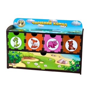 Дерев'яна настільна гра "Тварини" Ubumblebees сортер-комодик