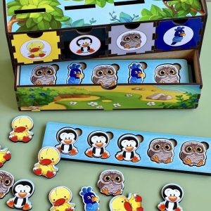 Alternative view of Дерев'яна настільна гра "Птахи" Ubumblebees сортер-комодик