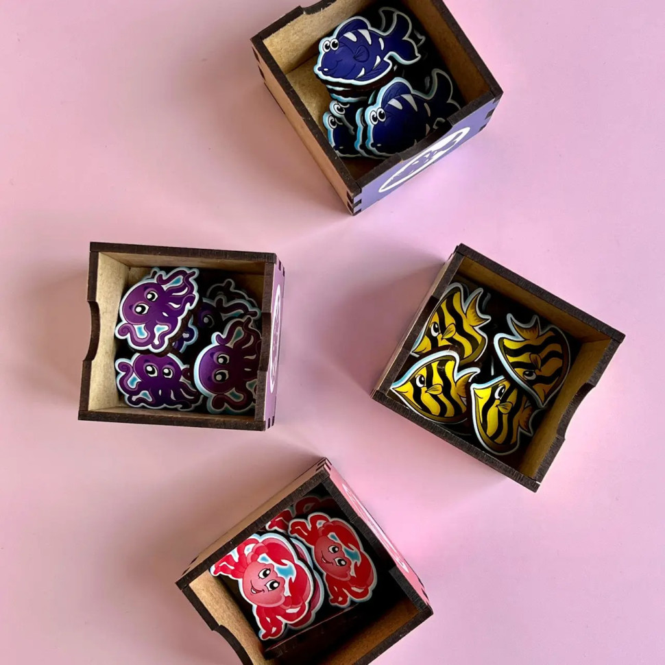 Дерев'яна настільна гра "Морські жителі-1" Ubumblebees сортер-комодик Дерев'яна настільна гра "Морські жителі-1" Ubumblebees сортер-комодик - Зображення 8