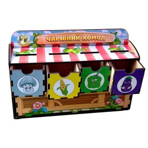 Дерев'яна настільна гра "Овочі -1" Ubumblebees сортер-комодик