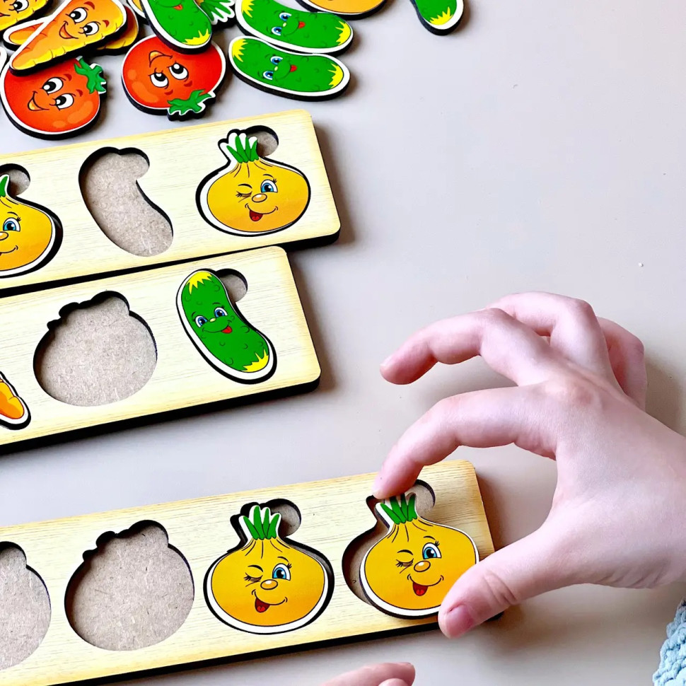 Дерев'яна настільна гра "Овочі -2" Ubumblebees сортер-комодик Дерев'яна настільна гра "Овочі -2" Ubumblebees сортер-комодик - Зображення 8