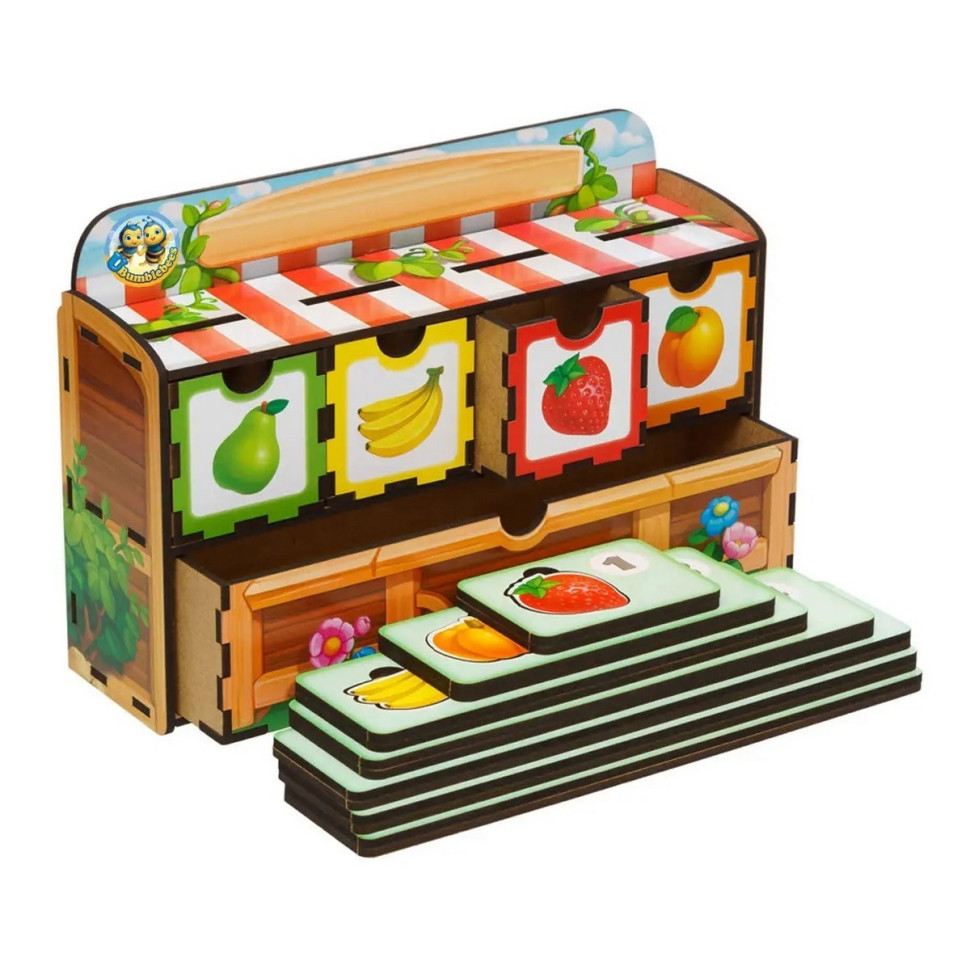 Дерев'яна настільна гра "Рахунок-2" Ubumblebees сортер-комодик Дерев'яна настільна гра "Рахунок-2" Ubumblebees сортер-комодик