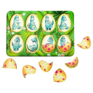 Дерев'яний пазл-вкладиш "Емоції Динозавриків" Ubumblebees, 8 яєць