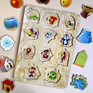 Alternative view of Дерев'яний пазл-вкладиш "Хто? Де живе?" Ubumblebees сортер