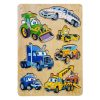 Дерев'яний пазл-вкладиш "Машинки-великий" Ubumblebees, 7 елементів