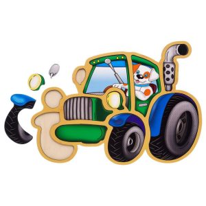 Дерев'яний пазл-вкладиш "Трактор" Ubumblebees пазл-контур Деревянный пазл-вкладыш «Трактор» Ubumblebees пазл-контур