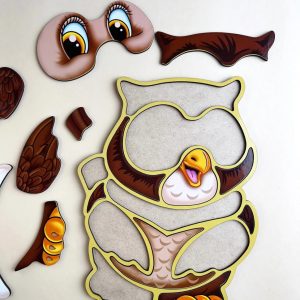 Alternative view of Деревянный пазл-вкладыш «Сова» Ubumblebees пазл-контур