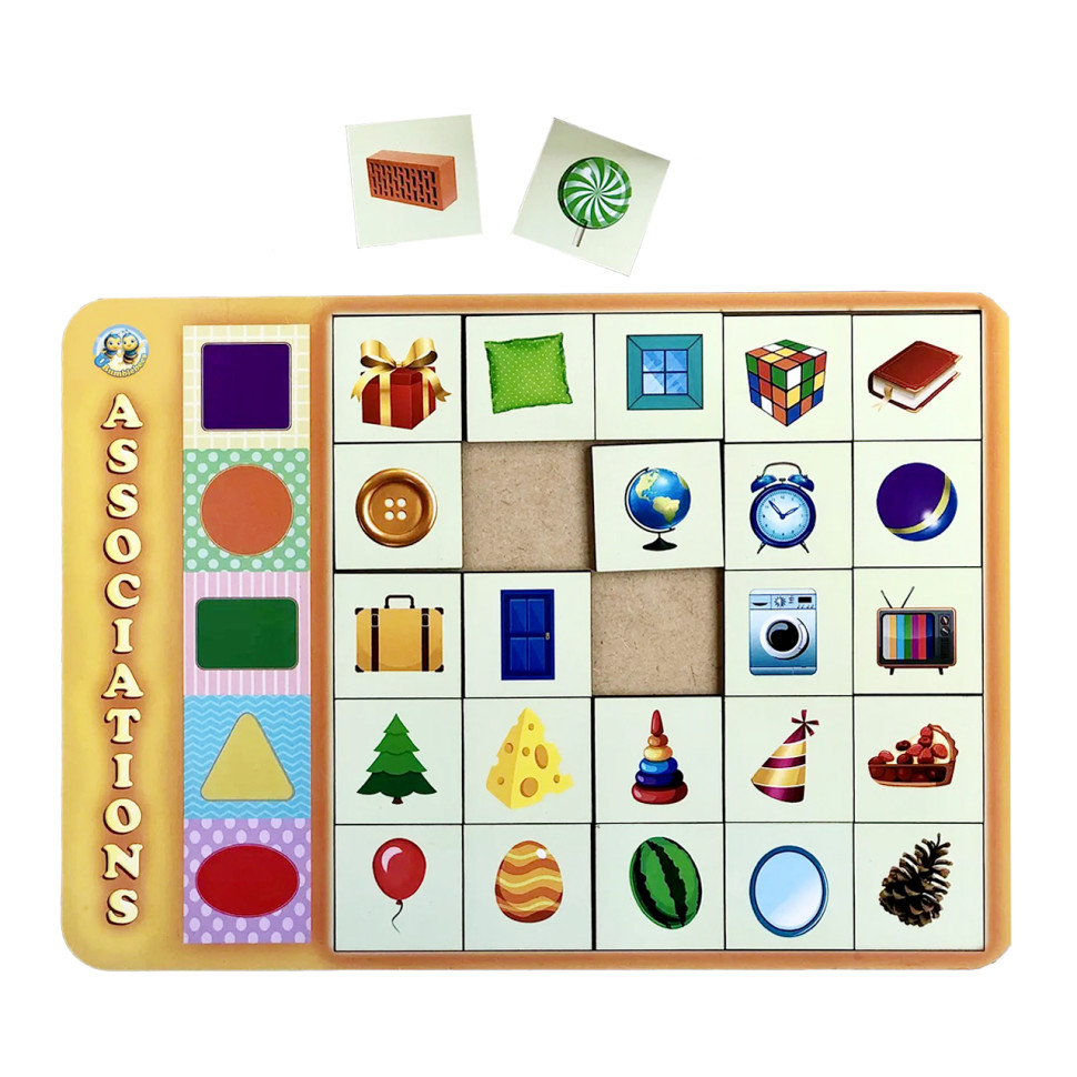 Дерев'яний пазл-вкладиш "Геометричні фігури" Ubumblebees сортер-асоціації Дерев'яний пазл-вкладиш "Геометричні фігури" Ubumblebees сортер-асоціації