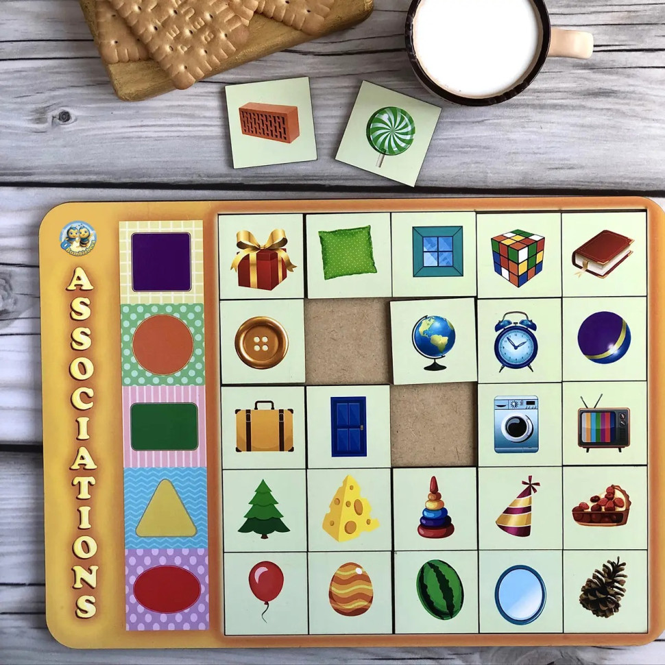 Дерев'яний пазл-вкладиш "Геометричні фігури" Ubumblebees сортер-асоціації Дерев'яний пазл-вкладиш "Геометричні фігури" Ubumblebees сортер-асоціації - Зображення 3