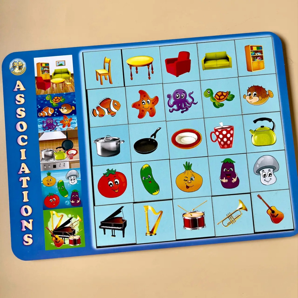 Дерев'яний пазл-вкладиш "Асоціації - 1" Ubumblebees, 25 плашок Дерев'яний пазл-вкладиш "Асоціації - 1" Ubumblebees, 25 плашок - Зображення 3