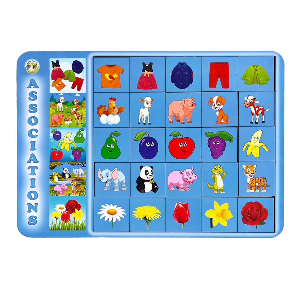 Дерев'яний пазл-вкладиш "Асоціації - 2 Ubumblebees, 25 плашок Деревянный пазл-вкладыш «Ассоциации — 2 Ubumblebees, 25 плашек