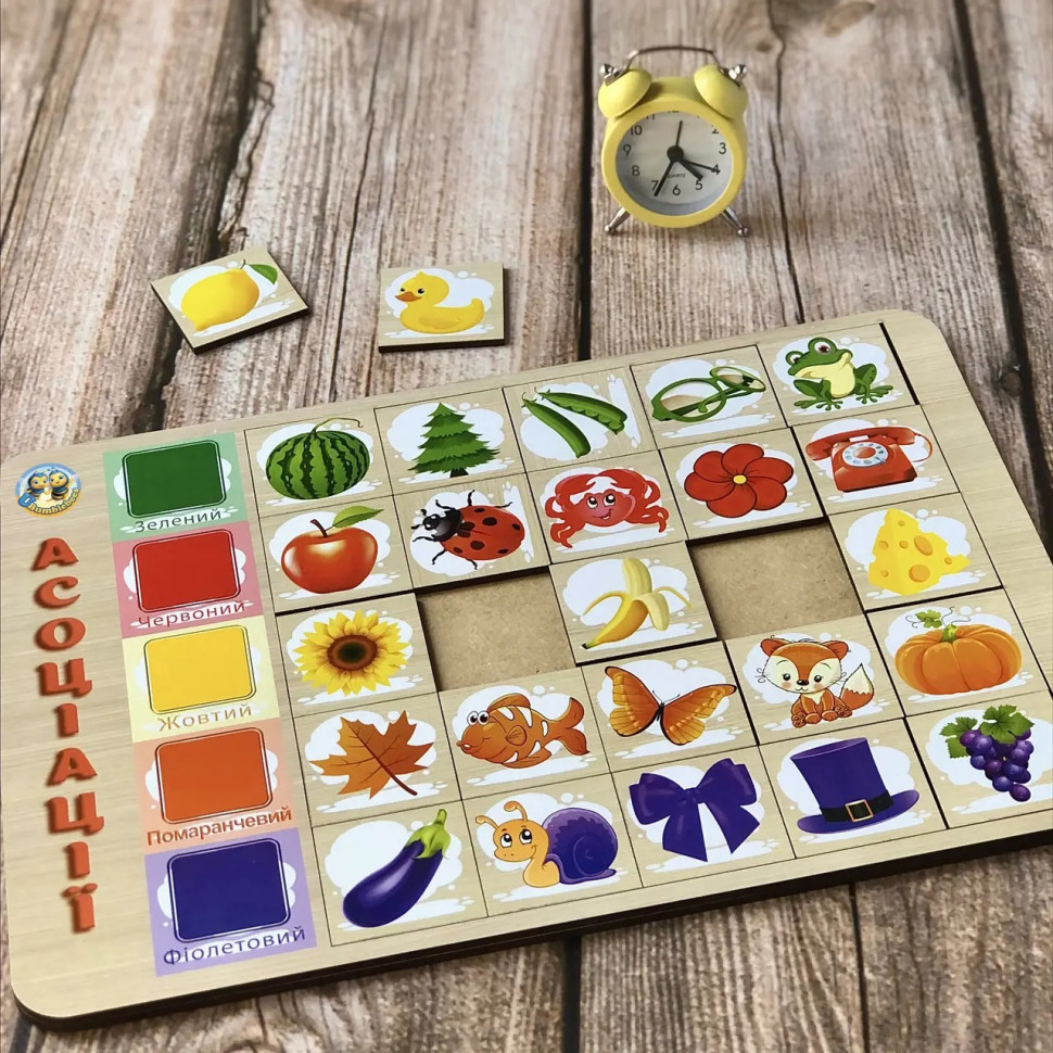 Дерев'яний пазл-вкладиш "Асоціації: кольори-2" Ubumblebees, 25 плашок Дерев'яний пазл-вкладиш "Асоціації: кольори-2" Ubumblebees, 25 плашок - Зображення 3