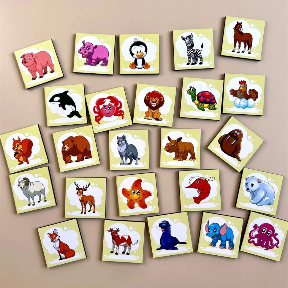 Дерев'яний пазл-вкладиш "Асоціації - види тварин" Ubumblebees, 25 плашок Дерев'яний пазл-вкладиш "Асоціації - види тварин" Ubumblebees, 25 плашок - Зображення 2