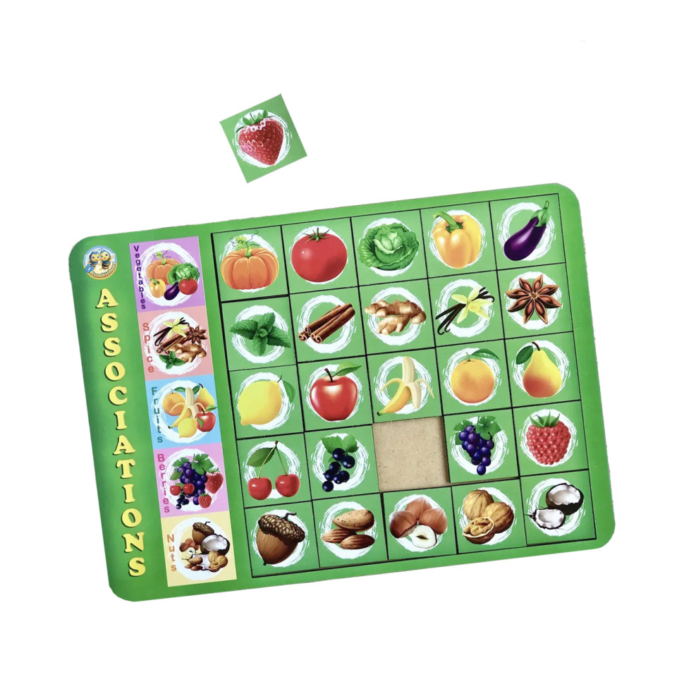 Дерев'яний пазл-вкладиш "Асоціації - 5" Ubumblebees, 25 плашок Дерев'яний пазл-вкладиш "Асоціації - 5" Ubumblebees, 25 плашок