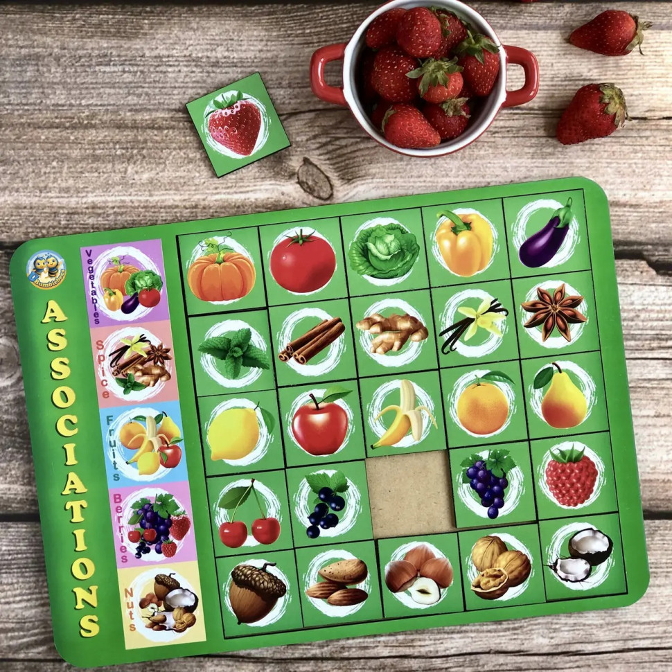 Дерев'яний пазл-вкладиш "Асоціації - 5" Ubumblebees, 25 плашок Дерев'яний пазл-вкладиш "Асоціації - 5" Ubumblebees, 25 плашок - Зображення 3