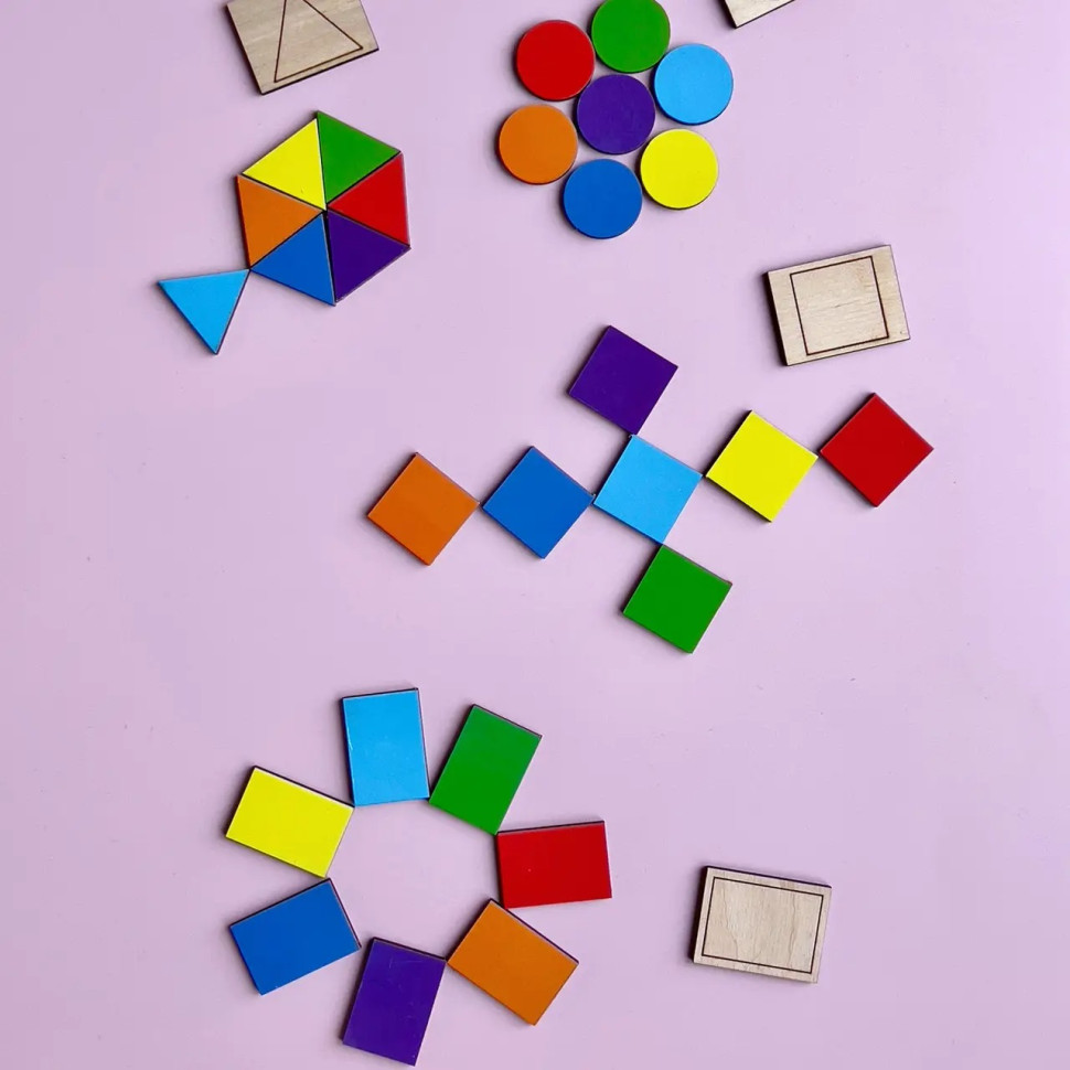 Дерев'яний пазл-вкладиш "Бобри-маляри – 2" Ubumblebees геометричні фігури Дерев'яний пазл-вкладиш "Бобри-маляри – 2" Ubumblebees геометричні фігури - Зображення 4