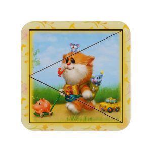 Дерев'яний пазл-вкладиш "Котик - 1" Ubumblebees розрізний