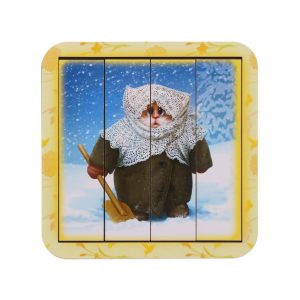 Дерев'яний пазл-вкладиш "Котик - 3" Ubumblebees розрізний