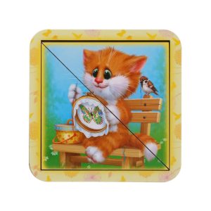 Дерев'яний пазл-вкладиш "Котик - 5" Ubumblebees розрізний