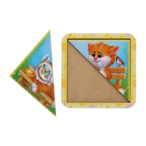 Alternative view of Дерев'яний пазл-вкладиш "Котик - 5" Ubumblebees розрізний