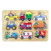 Деревянный пазл-вкладыш «Транспорт» Ubumblebees, 9 элементов