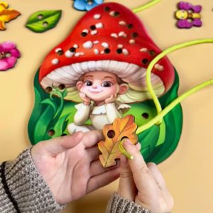 Alternative view of Дерев'яна шнурівка "Мухоморчик" Ubumblebees