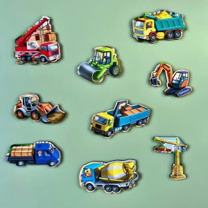 Alternative view of Дерев'яний пазл-вкладиш "Будівельний майданчик" Ubumblebees, 9 елементів