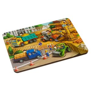 Дерев'яний пазл-вкладиш "Будівництво - 3" Ubumblebees маленький