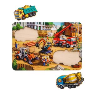 Дерев'яний пазл-вкладиш "Будівництво - 4" Ubumblebees маленький