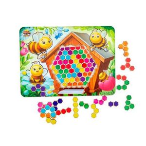 Дерев'яний пазл-вкладиш "Веселі бджілки" Ubumblebees сортер-тетріс