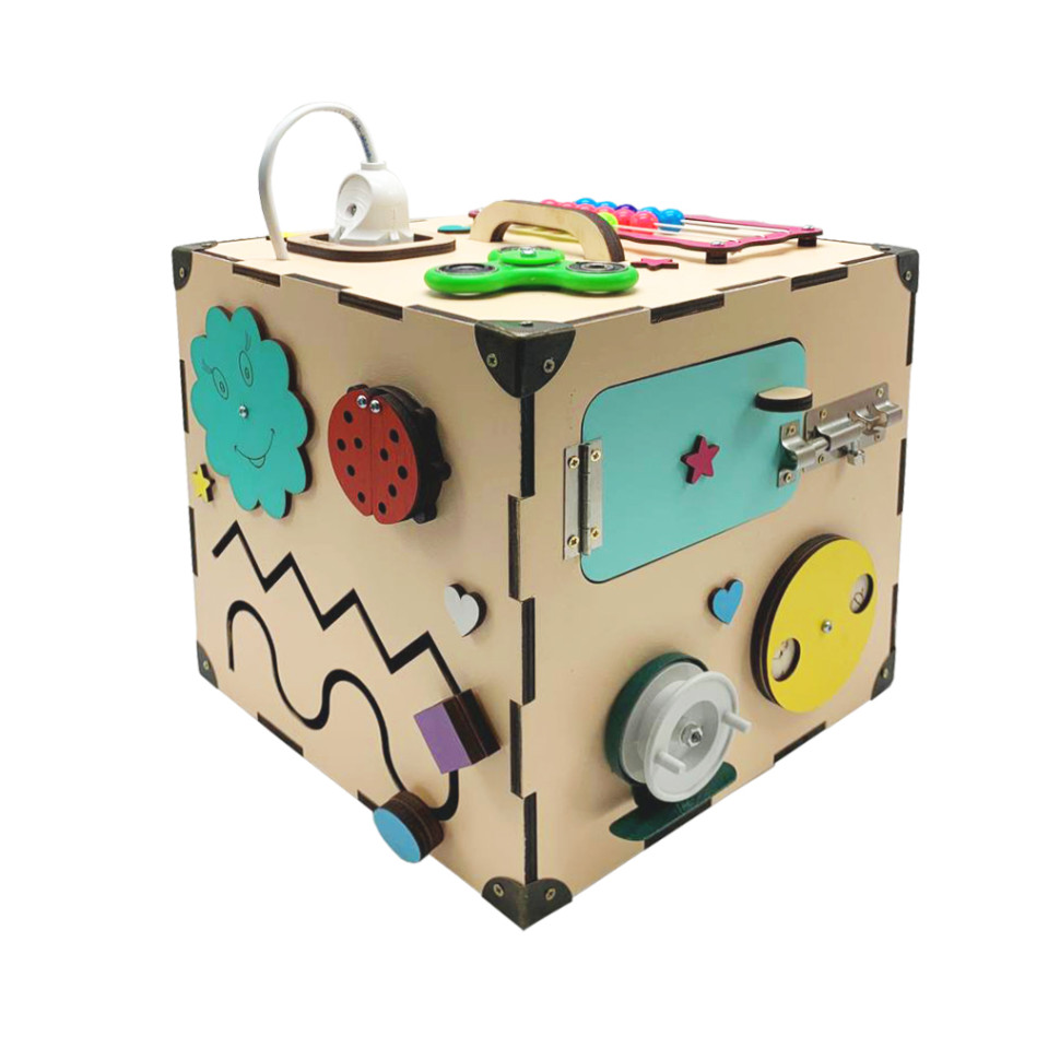 Розвиваюча іграшка Бізікуб Temple Group 23х23х23 см Бежевий Розвиваюча іграшка Бізікуб Temple Group 23х23х23 см Бежевий