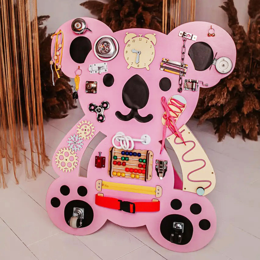 Розвиваюча іграшка Бізіборд "Коала" Temple Group 75х62 см Рожевий Розвиваюча іграшка Бізіборд "Коала" Temple Group 75х62 см Рожевий - Зображення 2