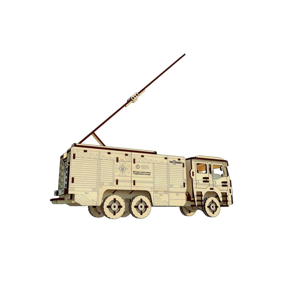 Дерев'яний конструктор "Пожежне Авто" Pazly 206 деталей Дерев'яний конструктор "Пожежне Авто" Pazly 206 деталей - Зображення 5