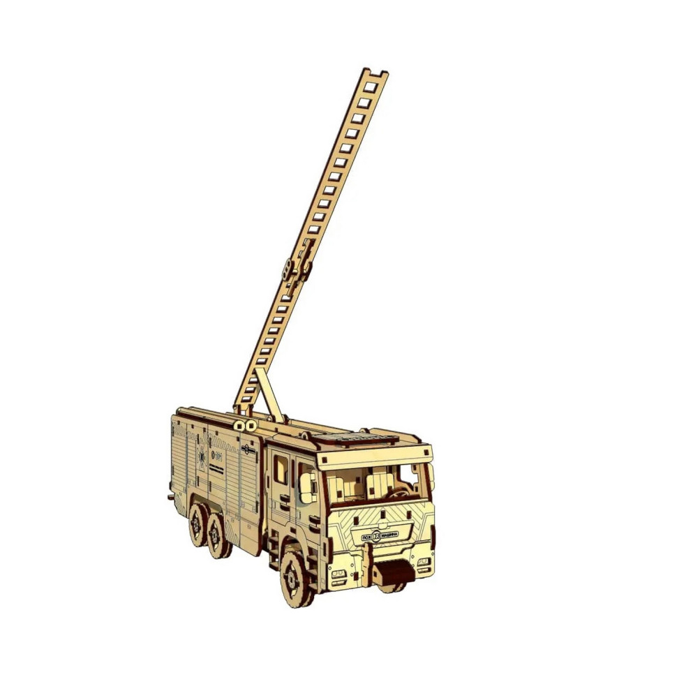 Дерев'яний конструктор "Пожежне Авто" Pazly 206 деталей Дерев'яний конструктор "Пожежне Авто" Pazly 206 деталей - Зображення 6