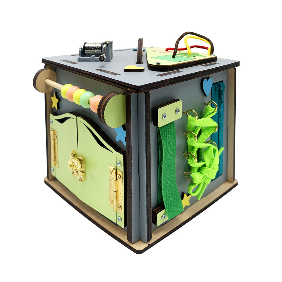 Розвиваюча іграшка Бізикуб Temple Group 15х15х15 см Сірий Розвиваюча іграшка Бізикуб Temple Group 15х15х15 см Сірий - Зображення 2