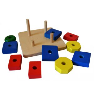 Alternative view of Дитяча розвиваюча "Піраміда-фігури" дерев'яна