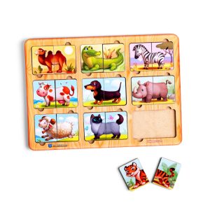 Дерев'яний пазл-сортер "Дивовижні звірятка" Ubumblebees, 9 тваринок Дерев'яний пазл-сортер "Дивовижні звірятка" Ubumblebees, 9 тваринок