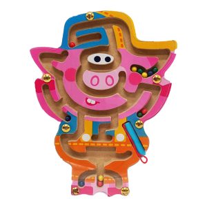 Дерев'яна магнітна іграшка Лабіринт "Порося"